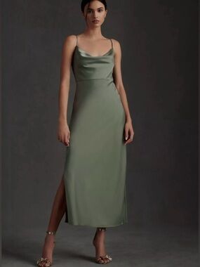 BHLDN | Dresses | Bhldn Squareneck Backslit Slim Stretch Satin Midi Dress Anthropologie | Poshmark BHLDN | Dresses | Bhldn Squareneck Backslit Slim Stretch Satin Midi Dress Anthropologie | Poshmark